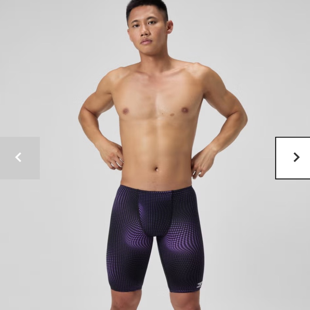 NWT SPEEDO Men's Flow Jammer in Black/Purple